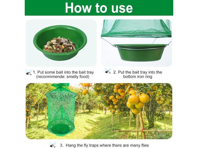 Green fly cage with a closed mouth, fly trap, fly-killing device, folding fly trap, fly-killing cage, fly trap for catching flies