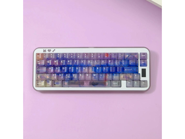 Aifei ABS Fog Translucent Keycaps 122 Keys Sunrise Pink Blue Cherry Height for Mechanical Keyboard AULA F75 Mad60he Ajazz Game
