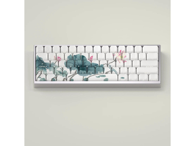 130 Keys Keycaps Love of the Lotus Flower White PBT Dye Sublimation Cherry Side Print Backlight Mechanical Keyboard AULA F75