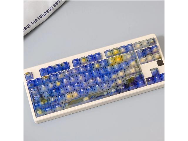 Aifei Starry Night Sky Keycaps Van Gogh 122 Keys ABS Double Shot Fog Translucent for Mechanical Keyboard AULA F75 Ajazz Mad60he