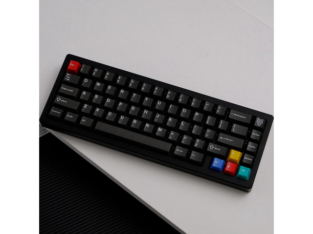Aifei Neon ABS Keycaps Double Shot Cherry Height Translucent semi-transparent Black for Mechanical Keyboard AULA F75 Anne Pro2