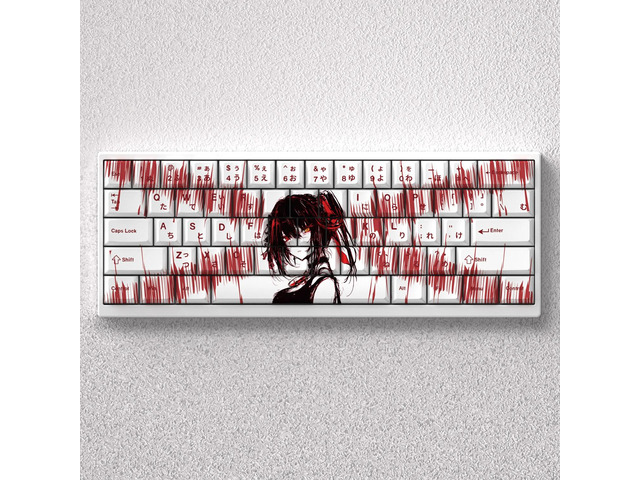 PBT Keycaps for Mechanical Keyboard 73 Keys Cherry Height Dye Sublimation Tokisaki Kurumi Japanese 60 65 68 Layout Anne Pro 2