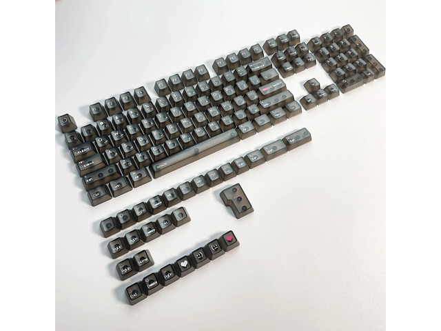 132 Keys Arabic Keycaps Fog Transparent PC Material OEM Height UV for Mechanical Keyboard AULA F75 Ajazz Ak820pro Game Mad 60he