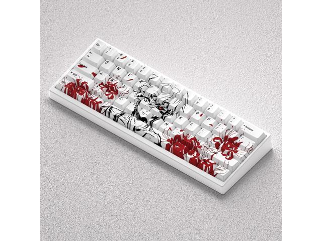 73 Keys PBT Keycaps Anime Kaneki Ken Tokyo Ghoul White Dye Sublimation Cherryfor 60 65 68 Layout Mechanical Keyboard Mad 60he