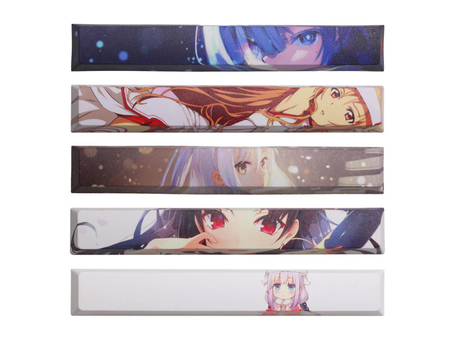 Allover dye subbed Keycap Novelty 6.25u spacebar pbt for keyboard KannaKamui Rem Tachibana Kanade Yuuki Asuna Tohsaka Rin