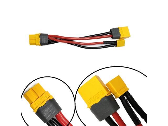 AMASS XT60H female to XT60H and XT30U male Parallel Battery Connector Cable Extension Y Splitter Plug Adapter for FPV RC charger