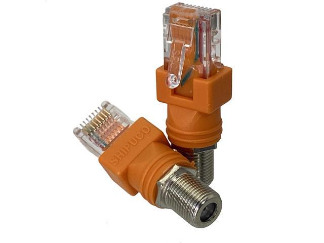 1pcs F TV Female Jack to RJ45 Male Plug Coaxial Coax Barrel Coupler Adapter RJ45 to RF Connector