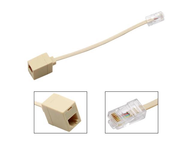 1 PCS 8P4C / RJ45 Male RJ11 6P4C To Female M / F Adapter telephone Ethernet Cable To Phone Line Plug Connector