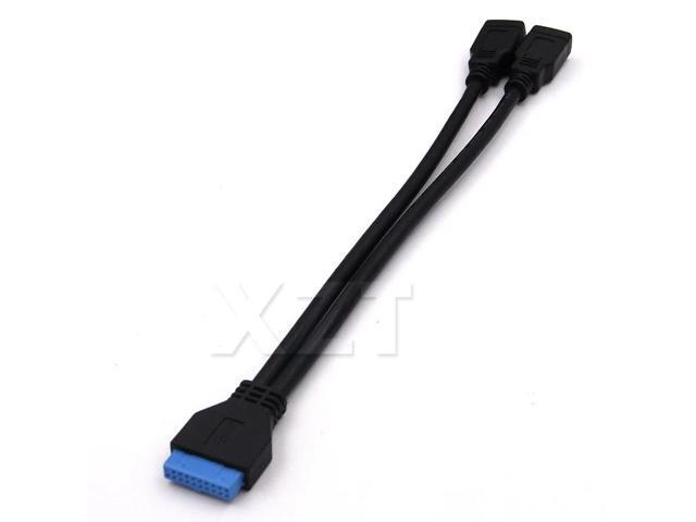 2 Ports USB 3.0 Female to Motherboard 20pin Header Male Connector Cable Mainboard Adapter for PC Computer Case
