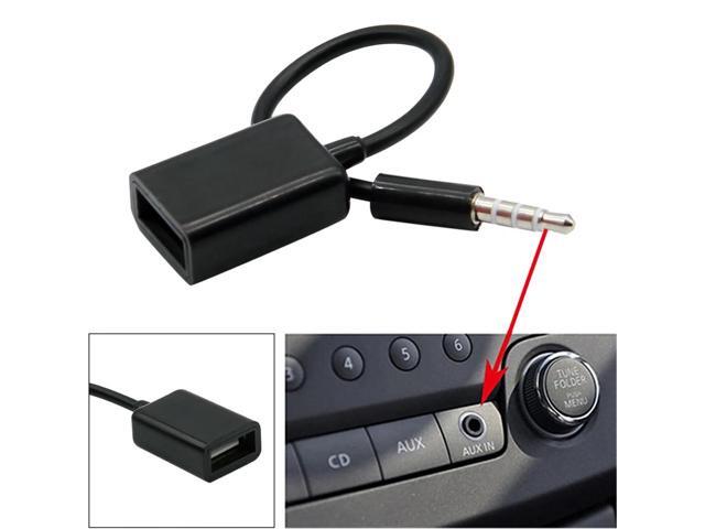 1pc Car MP3 Player Converter 3.5 mm Male AUX Audio Jack Plug To USB 2.0 Female Adapte Converter Cable 15cm