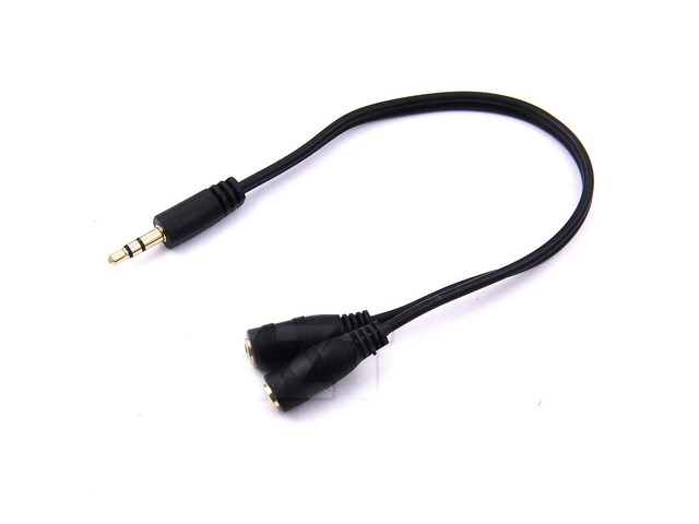 Headphone Y Splitter 3.5 mm 1 Male to 2 Female Extension Cable Audio Stereo For Earphone Microphone Spliter Gold Plated Adapter