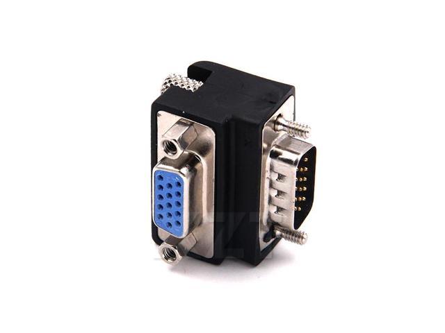 1pcs 90 Degree Down Right Angled VGA SVGA Male To VGA 15Pin Female Monitor Adapter for PC Laptop TV