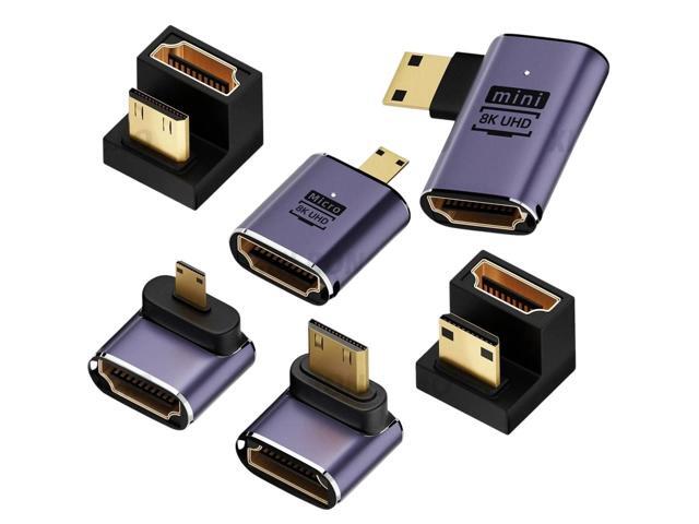 Mini HDMI 360 Degree U-Shaped Gender Adapter 180 Mini HDMI Male to HDMI Female Angled L Converter 8K HD 2.1V Extension 4K 60Hz New