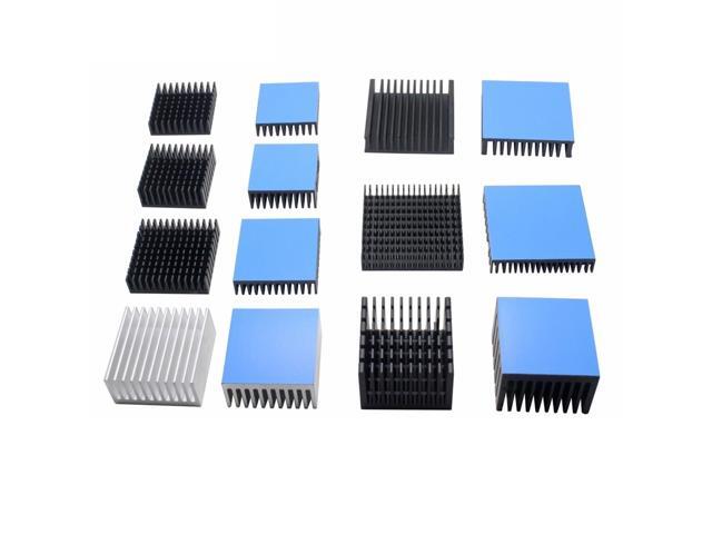 7 model Aluminum Heatsink Heat Sink Radiator Cooling cooler For Electronic Chip IC LED computer With Thermal Conductive Tape(40x40x11mm-black)