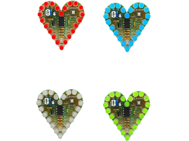 DIY Kit Heart Shape Breathing Lamp Kit DC 4V-6V Breathing LED Suite Red White Blue Green DIY Electronic Production for Learning New