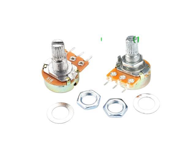 5pcs WH148 B1K B2K B5K B10K B20K B50K B100K B500K 3Pin 15mm Shaft Amplifier Dual Stereo Potentiometer 1K 2K 5K 10K 50K 100K 500K New