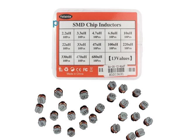 130PCS/Set SMD Power Inductor Kit 2.2/3.3/6.8/10/100/470/680UH CD54 Inductor for DC-DC Converters DIY Electronic New