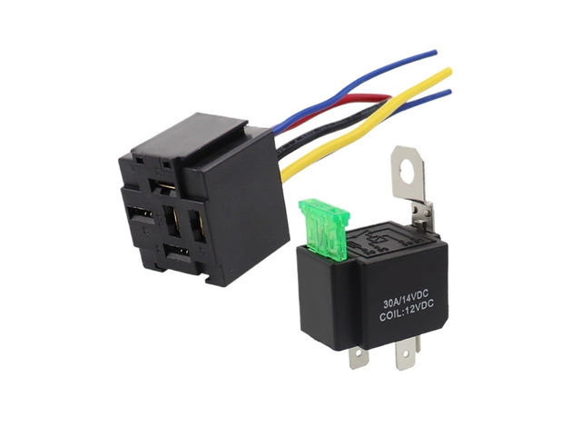 1Pcs/Set Auto Fused On/Off Relays DC12V 30A 4 Pin Electronic Relay Car Automotive Relay with Relay Socket(1set-02)