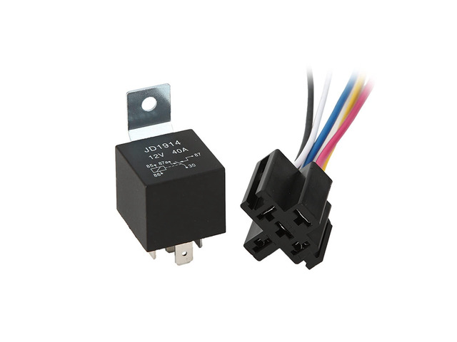 Waterproof Automotive Relay 12V-24V 40A 4pin 5pin High Power Car Relay Air Conditioning Oil Pump Auto Relay with Relay Socket (Size: 12V 4P)