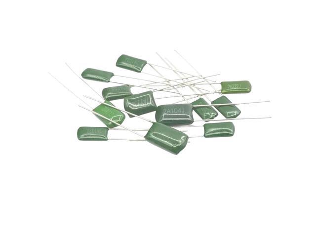 180pcs=18value*10pcs Polyester Film Capacitor Assorted Kit Contains 2A104J 2A332J 2A472J 2A103J 2A333J 2A473J 2A563J 2A223J New