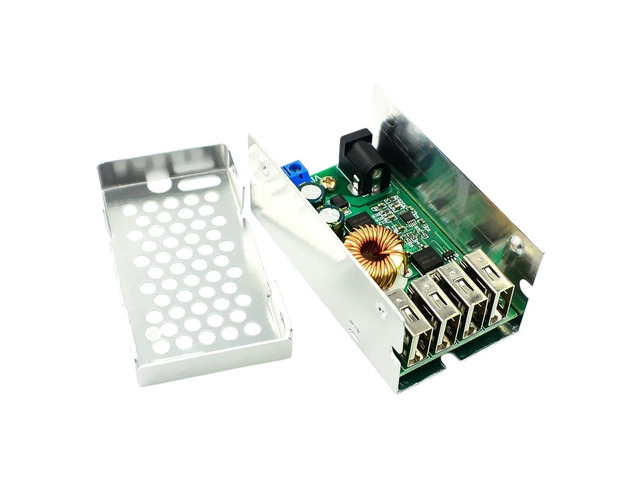 DC-DC 9V 12V 24V 36V to 5V Step Down Board 5A 4 USB Output Buck Converter Power Supply Module with Aluminum Shell for Phones New