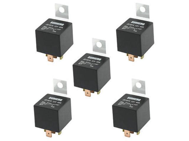 DC 12V 40A 1NO 1NC SPDT 5 Pin Male Connector Truck Car Power Relay 5 Pcs
