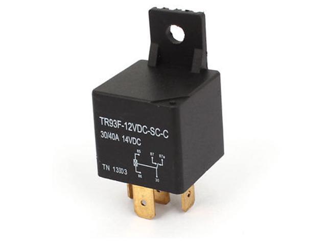 TR93F-12VDC-SC-C DC 12V Coil 5 Pins Car Auto Power Relay Black 2PCS