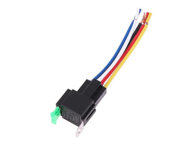 1Pc 4 Pin 5 Pin 30A Auto Relay with Fuse Coil Voltage 12V/24V DC Relay Vehicle Rel 12V/4P 24V/4P 12V/5P Fused Relay (Size: 12V5P)