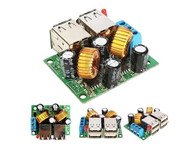 4-USB Port A5268 Step Down Power Supply Converter Board Module DC 12V 24V 40V to 5V 5A for MP3/MP4 Phone Car Equipment New