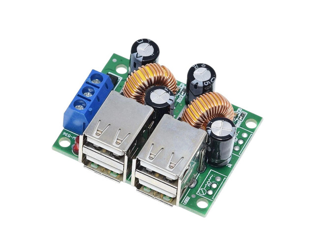 4 Four USB Port A5268 Step Down Power Supply Converter Board Module DC 12V 24V 40V to 5V 5A for MP3/MP4 Phone Car Equipment New