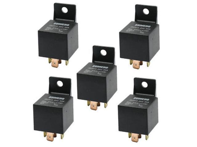 DC 24V 40A 1NO 1NC SPDT 5 Pins Male Automotive Truck Car Relay 5 Pcs