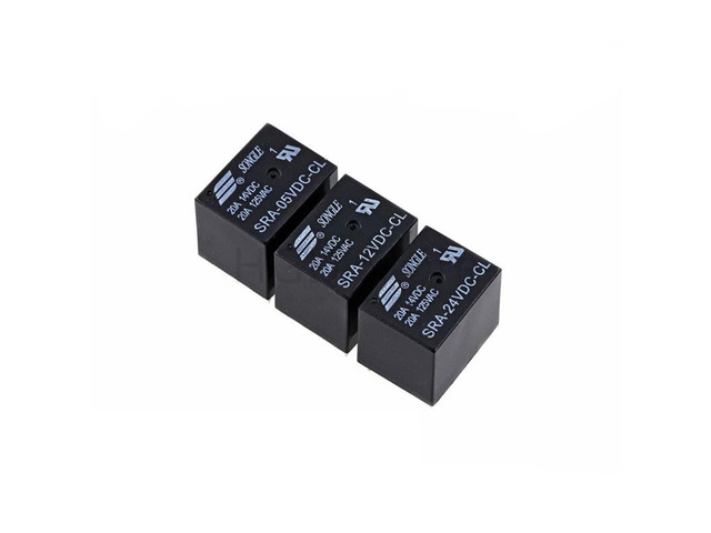 5Pcs 5V 12V 24V 20A DC Power Relay SRA-05VDC-CL SRA-12VDC-CL SRA-24VDC-CL 5Pin PCB Type in Stock Black Automobile Relay (Size: SRA-24VDC-CL)