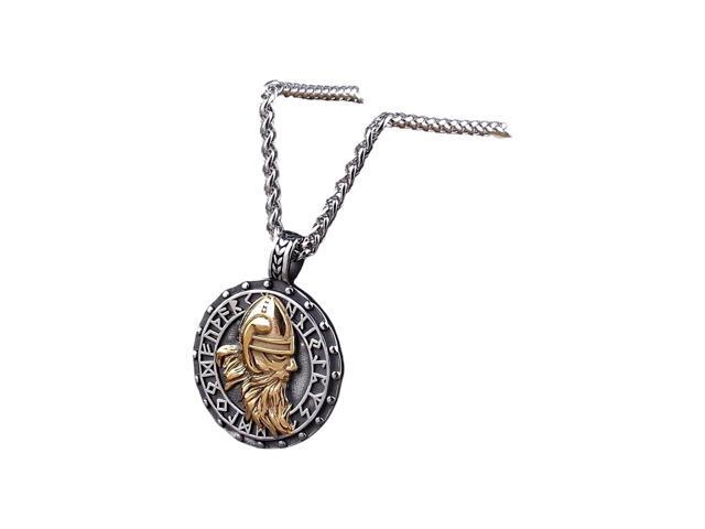 New 2026 Viking Style Various Wolf Head Runes Original Stainless Steel Material Unisex Necklace Pendant Birthday Gift Perfect for Gift for Special.