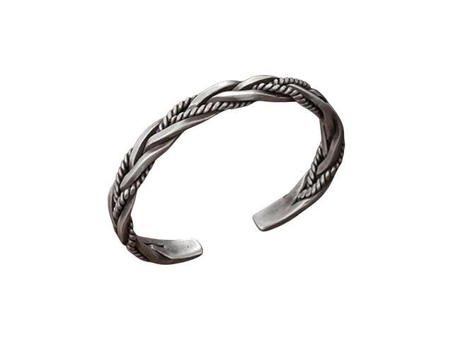 New 2026 Unisex Fashion Designer 925 Sterling Silver Twisted Woven Bracelet Man Women Neutral Retro Thai Original Handmade Opening Bangle Gifts...