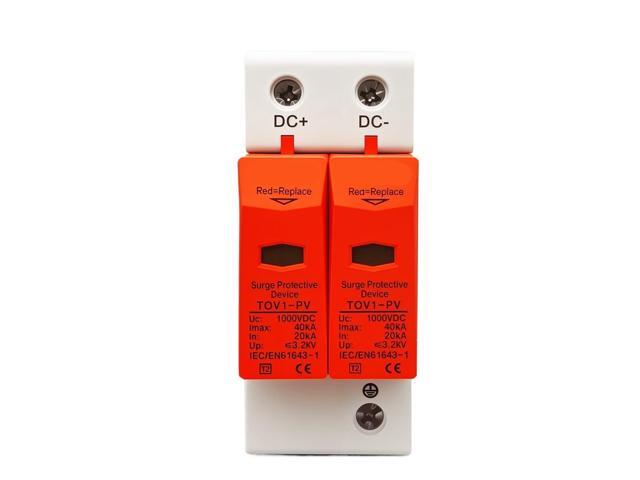 SPD DC 500V 600V 800V 1000V 10~20kA 20~40kA 30-60kA House Surge Protector Protective Low-Voltage Arrester Device T2