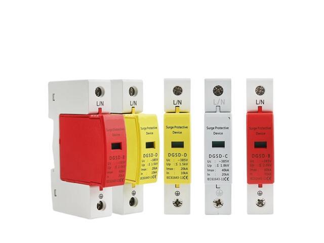 1P AC SPD Light Protection 10-20KA 20-40KA 30-60KA Din Rail House Surge Protector Protective Low-Voltage Arrester Device