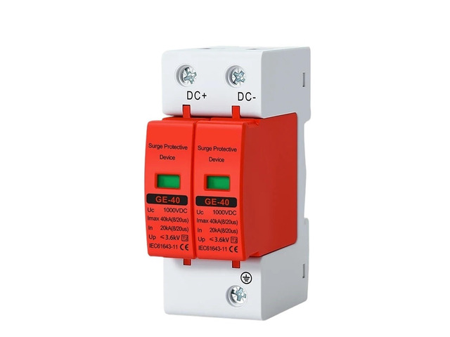 2P 20KA 40KA DC SPD Surge Protective Device 500V 600V 800V 1000V Voltage Protector Solar PV Photovoltaic Light Arrester