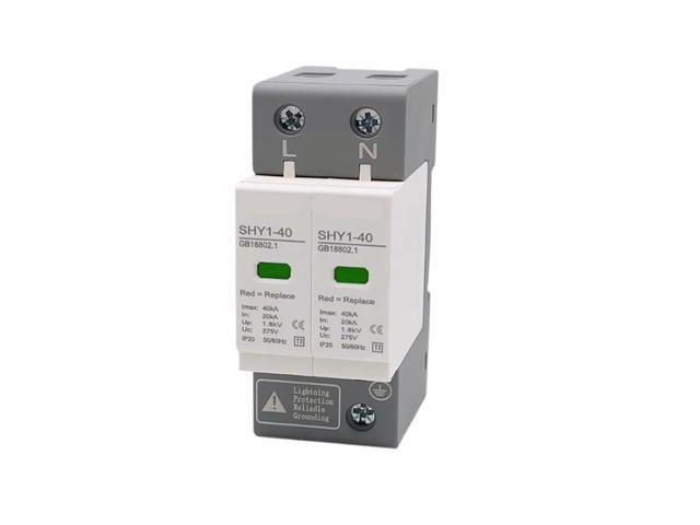SPD AC 2P Surge Protection 2040KA 30KA60KA House Light Protector Low-Voltage Arrester Device 275V 385V Din Rail