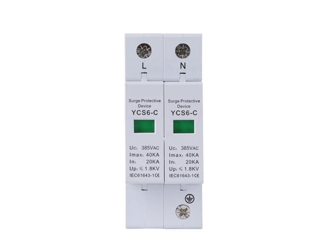 AC SPD 2P House Surge Protector Protection Protective Low-Voltage Arrester Device 20KA-40KA 385V