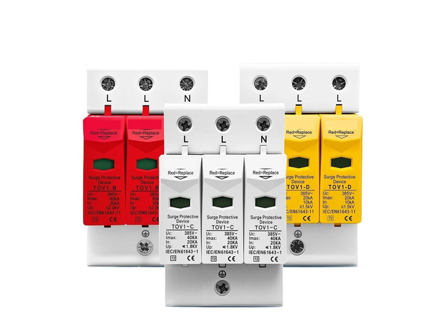 AC SPD 3P 10-20KA 20-40KA 30-60KA 275V 385V House Surge Protector Protective Low-Voltage Arrester Device