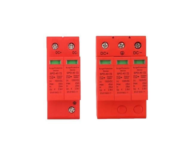 DC SPD Surge Protective Device 500V 1000V 2P 3P 20KA 40KA 60KA Voltage Protector Solar PV Photovoltaic Light Arrester