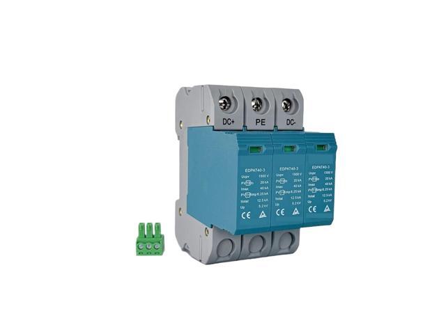 3P Solar PV DC SPD T1 T2 Din Rail 1000V 1500V 40KA Surge Arrester Protector