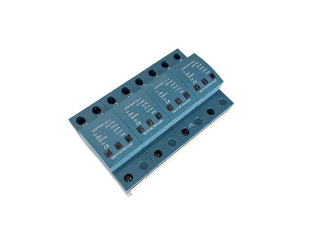 4P Surge Protector 100KA Surge Arrester T1 T2 Surge Protector 220V 275V 440V Distribution Cabine Din Rail Installation