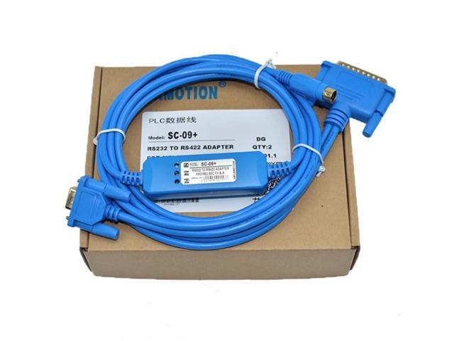 Applicable SC-09 PLC Programming Cable RS232 Serial Cable Download Cable Communication Cable Gold-Plated Blue Length: 3 Meters