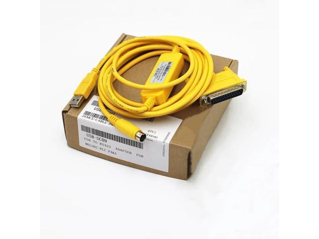 Suitable for USB-SC09 PLC Programming Cable FX Series A Series Data Cable Download Cable Yellow: 3m