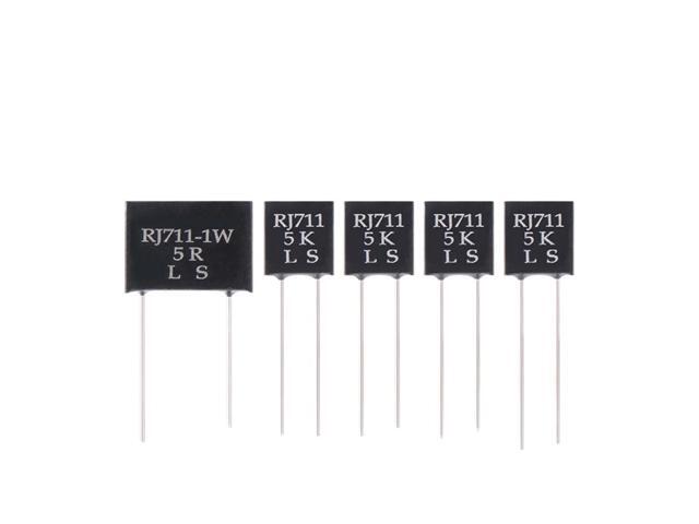 1Pcs High-Precision Low-Temperature Coefficient Resistor Rj711 0.25W0.5W1W Metal Foil Standard Sampling Power Resistor 1 Ohm to 500K Ohm 0.01%...