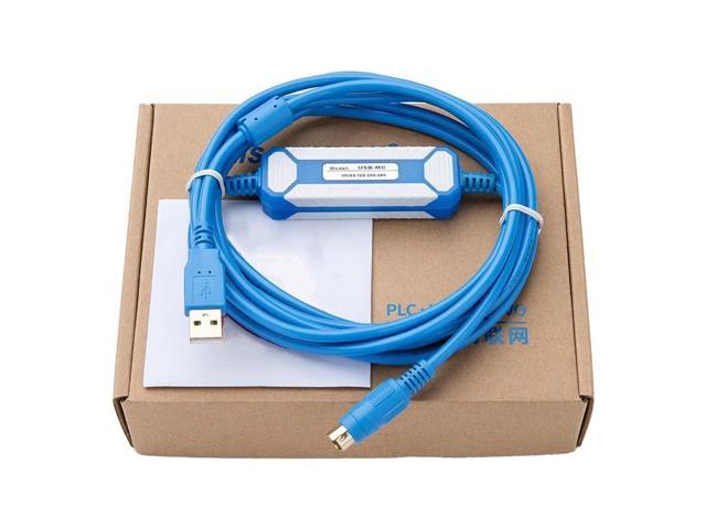 for USB-MC Data Download Communication Cable MC80 MC100 MC200 MC280 and Other Series PLC Programming Cable Gold-Plated Model Blue Length 3 Meters