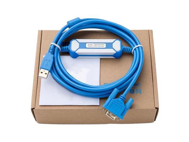 Suitable for USB-FX232-CAB-1 Programming Cable Touch Panel F920 F930 F940 Series Download Cable Gold-Plated Blue: 3m