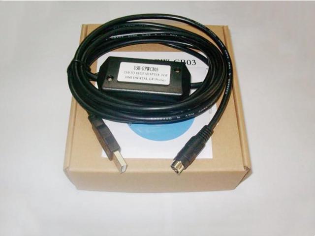 USB-GPWCB03 Suitable for GP37, GP2500, GP2301, GP24, GP26, etc. Touch Panel with Indicator Support WIN7, XP, etc. Programming Cable Black Length 3...