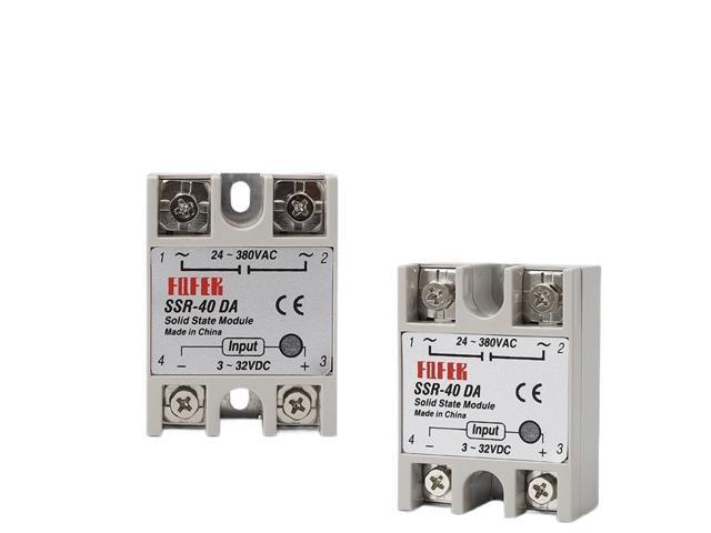 1PCS SSR-25DA SSR-40DA SSR-40AA SSR-40DD SSR 10A 25A 40A 60A 80A 100A DD DA AA Solid State Relay Module for PID Temperature Control(Size:(DC...